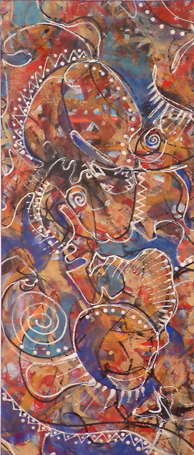 Roddney Tjon Poen Gie, ‘Indigenous Conception I’, mixed media on paper, 23x54cm, 2005 - USD 150 / PHOTO Readytex Art Gallery/William Tsang