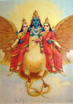 Vishnu riding Garuda